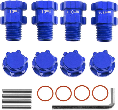 RC Wheel Hex Hubs Adapter 14mm to 17mm Widen 10mm Extended Wheel Hub Drive with Anti-dust Cap Nuts for Arrma 1/10
