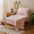 Set 4 Set Set KAREVER Grid Toddler Bedding Pink White Checkered Pieces Crib Bed Kids Pliad Comforter