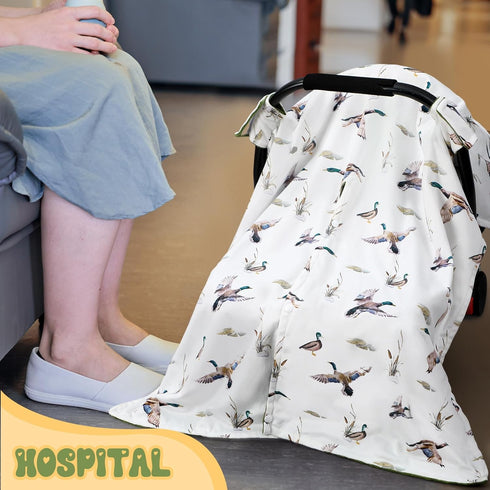 27.5 39 Inch Honeydak Mallard Duck Car Seat Cover Baby Carseat Covers Minky Infant Nursing Canopy Breastfeeding