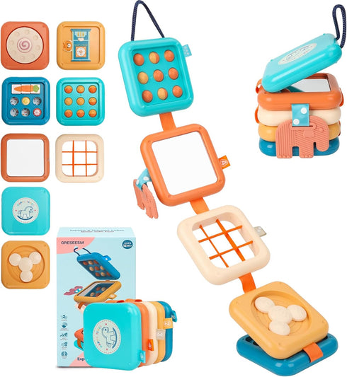GRESEESM Montessori Busy Board for 1 Year Old, Toddlers Travel Toys for Ages