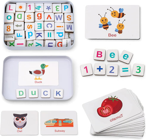 Coogam Magnetic Letters Numbers Alphabet Fridge Magnets ABC 123 Educational Toy Set