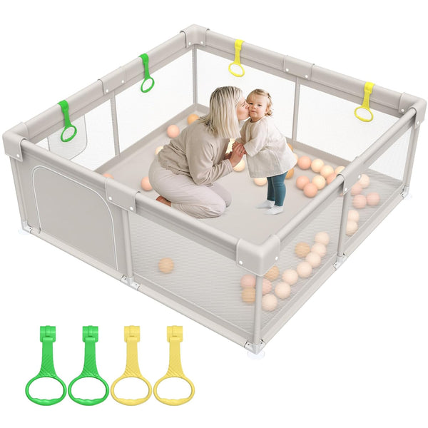 ZEEBABA Baby Playpen, Big Play Pen for Babies(59x59x27inch), Kids Safe Play Center