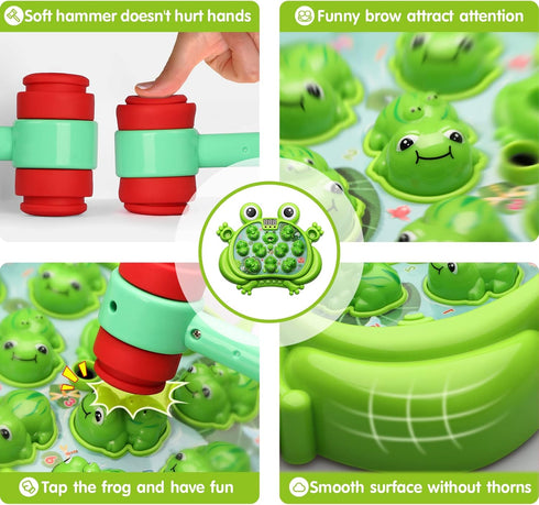 HopeRock Toys for 2-5 Year Old Boy, Toddler Whack A Frog Game with 5 Modes, 45 Levels, Baby Toy Gifts for Early Learning