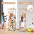 BENCHRY Bedroom-54 Inch Stuffed Animal Storage, Wooden Cute Zoo Toy Holder with Brake Wheels, Space Save Toy Organizer