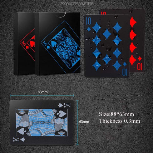 2 Decks of Waterproof Poker Cards with Flexible Plastic PVC and Classic Trick Cards