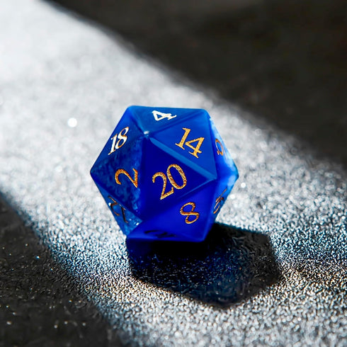 FTNNGIME 1PCS D20 25mm 20 Gem DND Dice - Sided Crystal Cat Eye D&D Dice for Dungeons and Dragons, RPG, Roleplaying