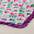 Baby Girls Reversible Stroller Blanket (Birds/Violet) Minky Velboa (Choose Color)