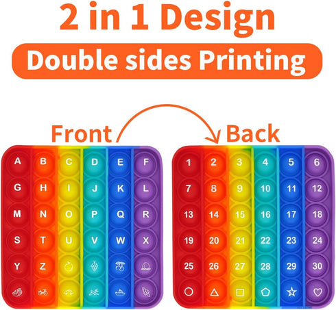 Fidget Games Learning Toys, 2 in 1 Educational Toys for Children, Learn 26 Letters & 1-30 Numbers, Stress Relief
