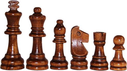 ASNEY Wooden Chess Pieces, Tournament Staunton Wood Chessmen, 3.15” King Figures, Includes Storage Bag