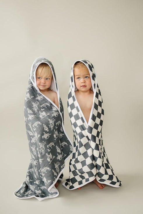 Mebie Baby Muslin Hooded Towel, Wild West, Cute Hooded Baby Bath Towel for Newborn, Infant & Toddler, Modern Baby