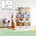 Stuffed Animal Storage, Metal Stuff Animals Zoo Holder with Fabric Drawer and Wheels Tall Vertical Plushies Toy