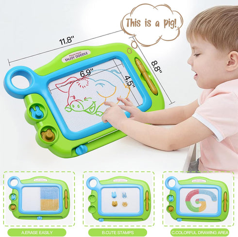 Toddler Toys for Girls Boys Age 1-4 - Magnetic Drawing Board, Erasable Writing Doodle Board for Kids