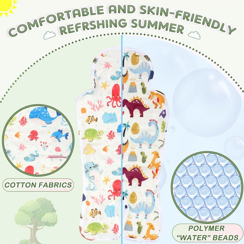 Suzile 2 Pcs Baby Gel Car Seat Cooler Pad, Universal Breathable Stroller Cooling Mat