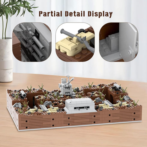 WW2 Set(1351PCS).Including Pillboxes. Military Forts Trench Bases Building Blocks Construct Trench Systems, Bunkers