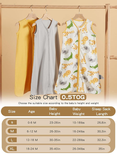 12-18 0.5 3 Pack 2-Way TILLYOU OU Baby Sleep Sack Months Tog Cotton Wearable Blanket for Baby, Infant Sleeping Sack