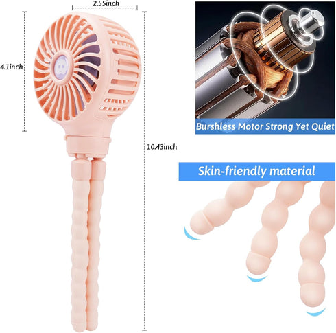Portable Mini Handheld Stroller Fan with Flexible Tripod, USB Fan for Baby Stroller, Car Seat, Crib, Outdoor Camping