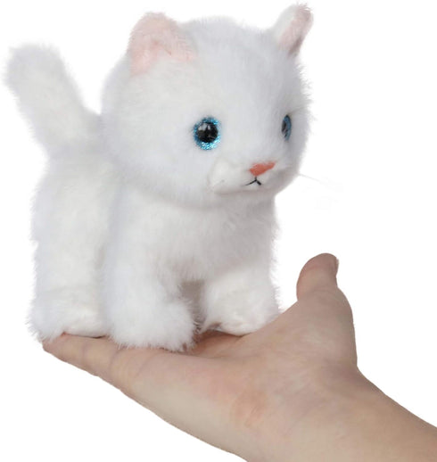 Ice King Bear Fluffy Little Cat Stuffed Animal Plush Toy, Small 6 Inches (White)