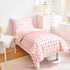 4 Set Pieces Tufted Dots Toddler Bedding Solid Pink Jacquard Pom Pom Tufts, Soft and Embroidery Shabby Chic Boho Design