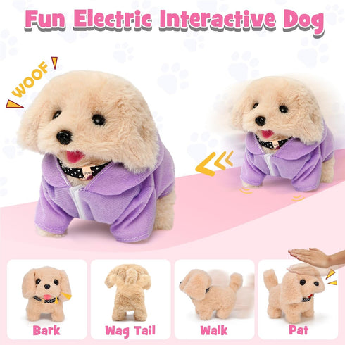 Cleboen 17pcs 3-6, Playset, 3 4 5 6 Robot Dog Toys for Girls Kids Boys Realistic Interactive Robot Puppy Dog Plush Toys