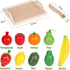CARLORBO 2 Set Kitchen,9 Wooden Toys for Year Old - Pretend Play Food for Kids Play Cuttable Toy Fruit and Veg