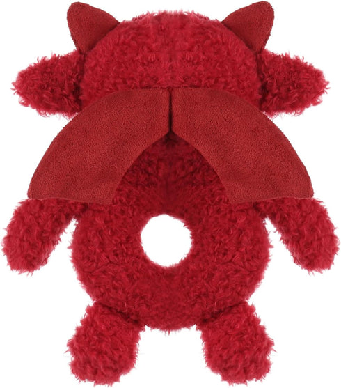Apricot Lamb Baby Lovey, Red Dragon Soft Rattle Toy, Plush Stuffed Animal for Newborns, Soft Hand Grip Shaker (5.9