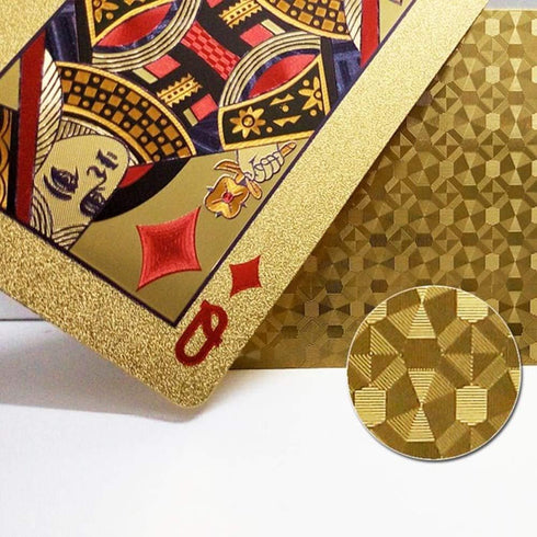 2 Pack Diamond Playing Cards, Waterproof Gold Silver Foil Plastic Poker Cards, High Flexible (Silver+Gold Diamond).