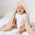 ZOLLEFY 2 Pack 32x32 Inches Baby Hooded Bath Towel Muslin Cotton Brown and Misty Blue Neutral Style Elegant Colors