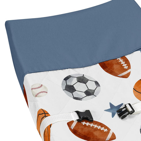 Sweet Jojo Designs Sports Theme Boy Baby Changing Pad Cover Infant Newborn Diaper Table Change Mat Sheet - Watercolor