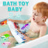 JASNKKONT 4 18 Swimming Floating Changing Color Light Up Bath Toy Car with Bath Book & Storage Bag, No Hole Realistic