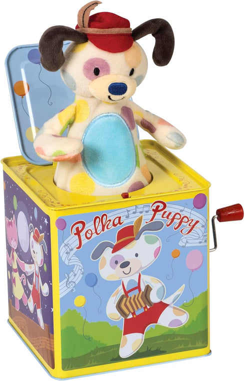 Schylling Polka Puppy Jack in the Box - Classic Children's Musical Toy
