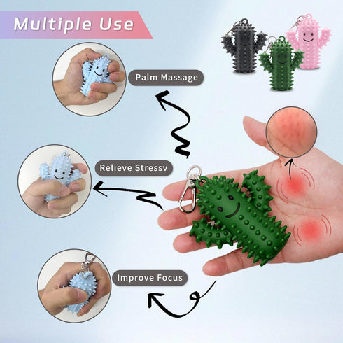 1 PCS Little Ouchies Pain FidgetSilicone Cactus Stim Tools for Adults, Sensory Pain Stim Fidget Toy , Spiky Grippy Stim