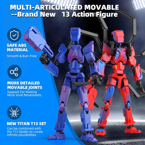 BOZOBO 13 Set 13 Spider13 3D (Assembly Required) T-Spider Action Figure -Titan Action Figure with Sucker Collectible
