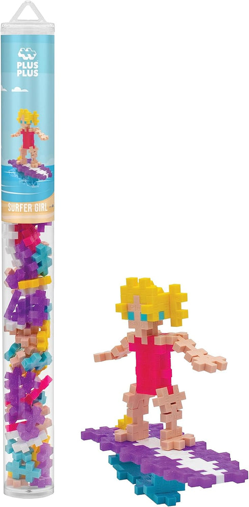 PLUS PLUS - Surfer Girl - 70 Piece, Interlocking Puzzle Blocks for Kids, Construction Building STEM/STEAM Toy