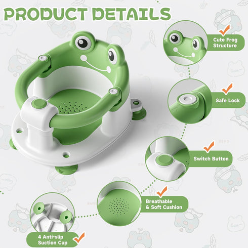 WyfKyd 6 4 Baby Bath Seat for Babies Months & Up - Toddler Bath Seats for Baby Sitting Up with Suction Cups & Soft