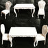 seteu 1:6 Set, Miniature Scale White Victorian Dining Table and Chair Dollhouse Furniture, Decorative Accessories