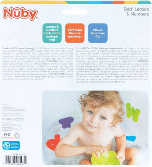 Set 3+ 36 Nuby Foam Bath Letters and Numbers for Toddlers - Bath Toy for Kids Years - Pieces
