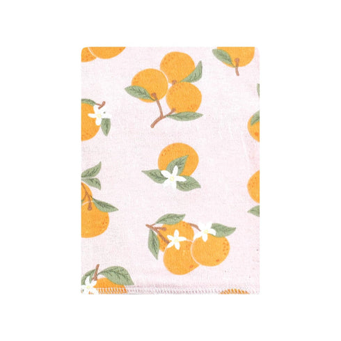 Hudson Baby Unisex Cotton Flannel Burp Cloths Bundle - Citrus Orange, One Size