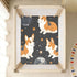 Bseiialft 52 28 Corgi Puppies Stars Crib Sheets for Boys Girls Soft and Breathable Cotton Baby Sheets for Standard Crib