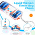 Dynamic Liquid Timers Key Chain Set, Colorful Motion Bubbler Timekeeper Keychains, Liquid Hourglass