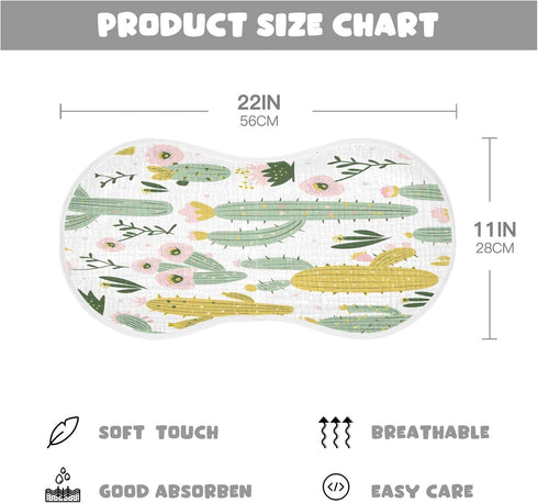 YETTASBIN Cactus Muslin Baby Burp Cloth, Super Soft Absorbent Cotton Burp Rag Baby Bibs Feeding Cloth for Newborn Boys