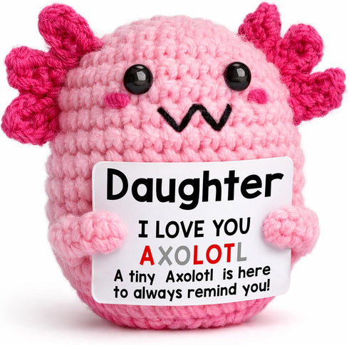 Easter Basket Stuffers for Teen Girls & Kids, Handmade Crochet Axolotl, Cute