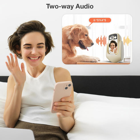 sekyo 2-Way 2.8" 360 Video Calling Camera with Display, In-House Monitoring Pet Camera with Speaker, View PTZ WiFi AI