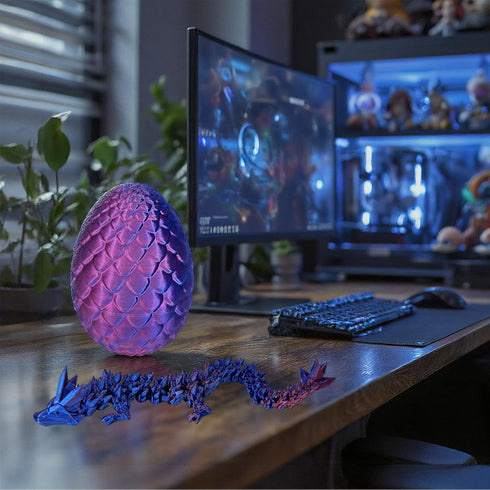 5PCS 3D Printed Mini Dragon Egg with Dragon Inside Fidget Toy,Mythical Prefilled Easter Eggs with Glow in The Dark