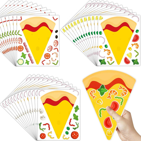 Make a Pizza Stickers - Pizza Crafts Party Supplies and Decorations for DIY Arts Birthday Games (36 Sheets)