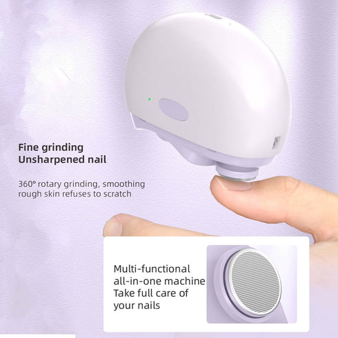 MHADBKH 2-Speed Trimmer Rechargeable Electric Nail Clipper with Light, Nail & Polisher, Low Noise Baby Nail Cutter