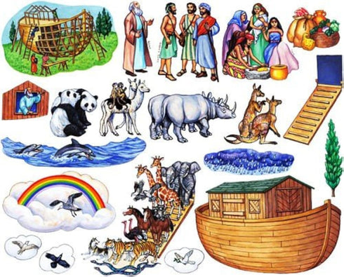 Story Time Felts Noah's Ark Bible Felt Figures for Flannel Board Stories, Medium Precut, 4.75" Tall