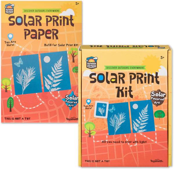 Toysmith Outdoor Discovery Solar Print Paper Kit Bundle Sun Printing Set for