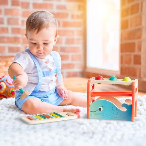 B. toys- Xylo-Pound Whale, Musical Instrument with Hammer & Balls for Developmental Play for Toddlers 1 Year+