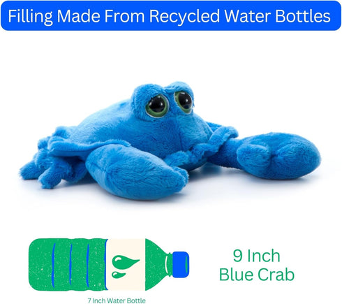 9 inches The Petting Zoo Crab Stuffed Animal, Gifts for Kids, Bright Eye Ocean Animals, Blue Crab Plush Toy