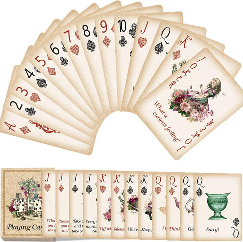 Treasure Cove Alice Playing Cards - Poker for Tea Party Game Supply, Themed Party Photo Props Decoration